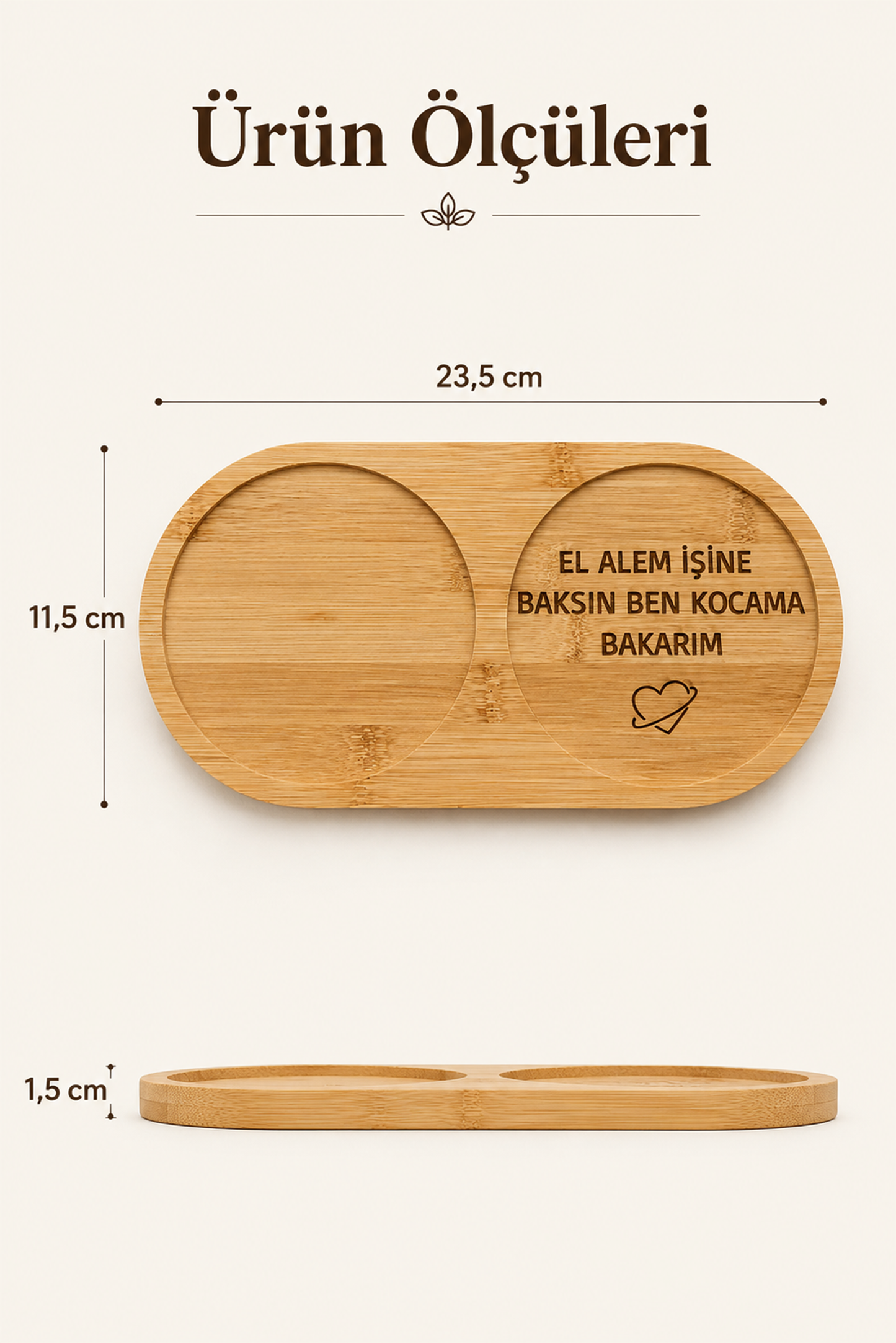 "El Alem İşine Baksın" Yazılı Bambu Kahve Sunumluğu