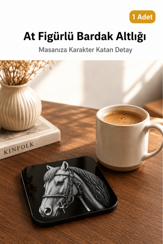 At Figürlü Bardak Altlığı - 1 Adet