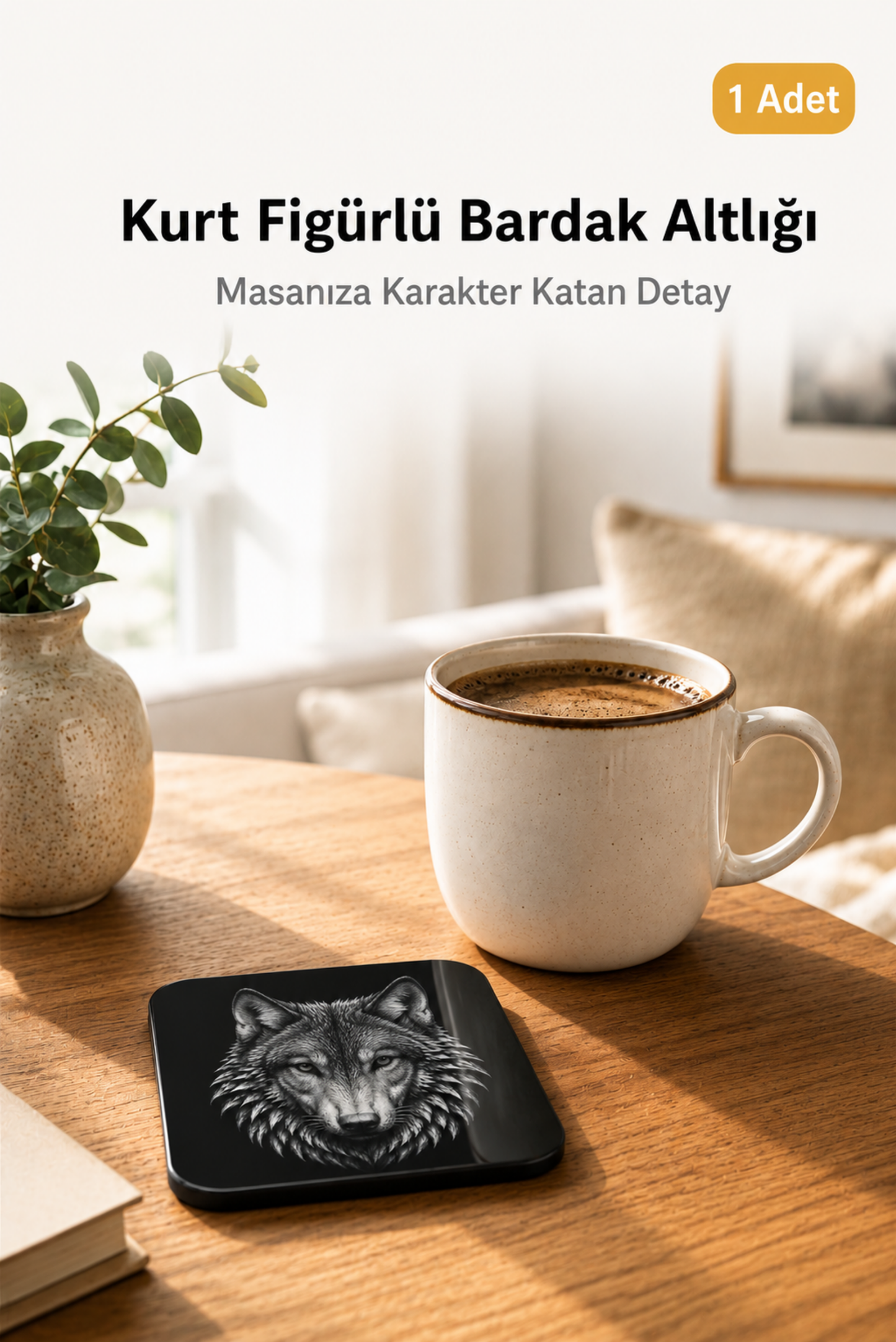 Kurt Figürlü Bardak Altlığı - 1 Adet