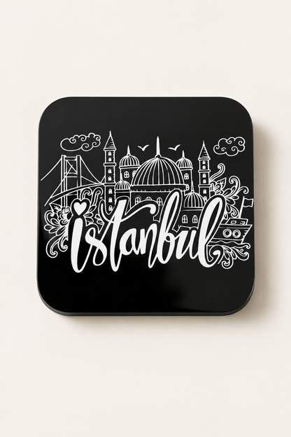 İstanbul Silüetli Bardak Altlığı