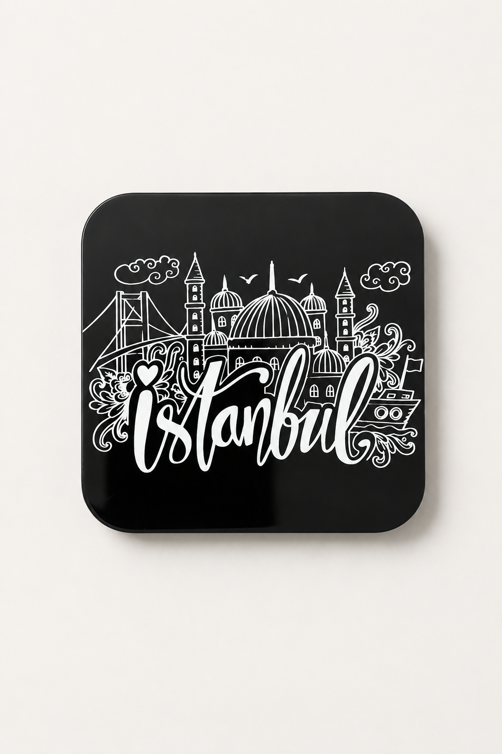 İstanbul Silüetli Bardak Altlığı