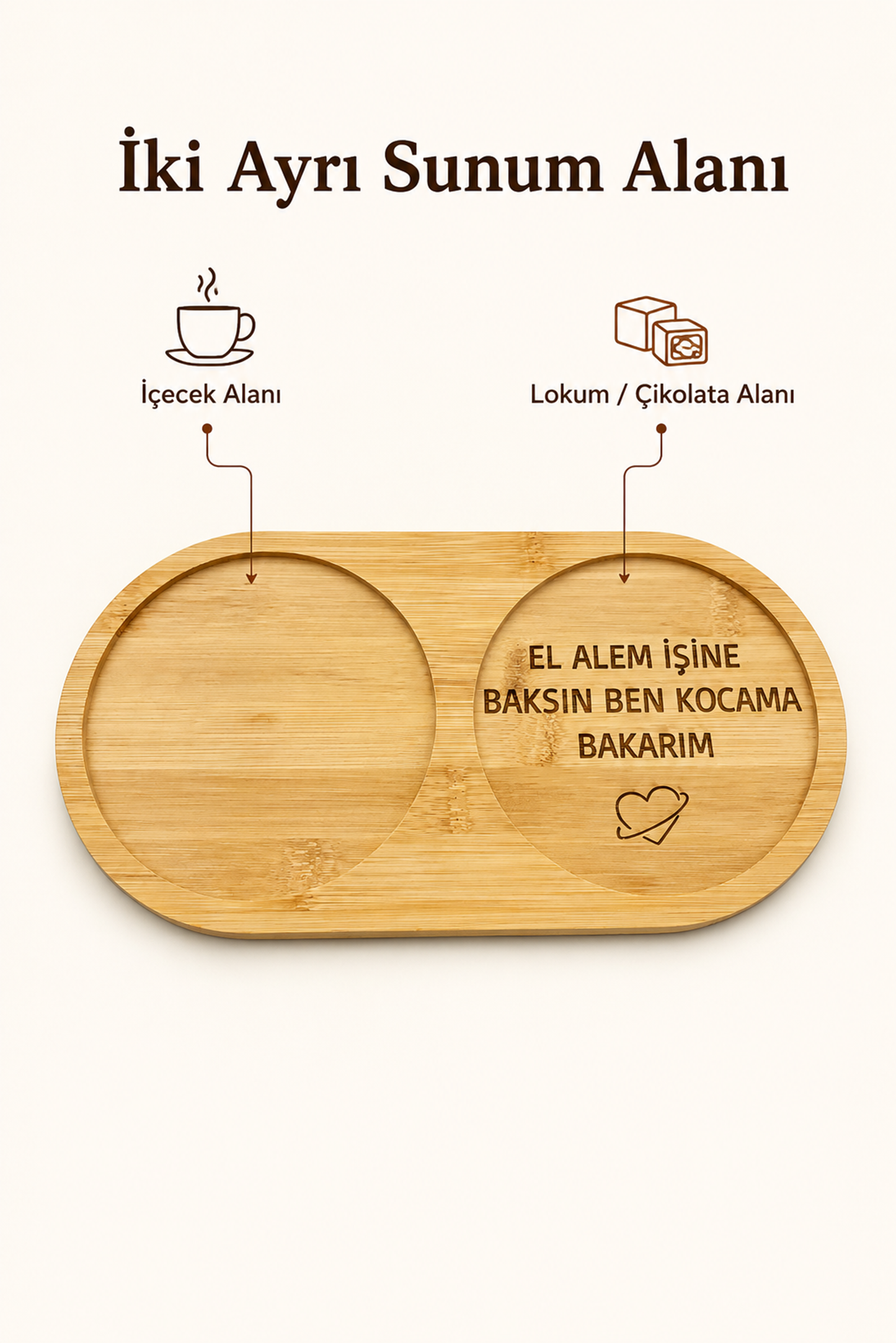 "El Alem İşine Baksın" Yazılı Bambu Kahve Sunumluğu