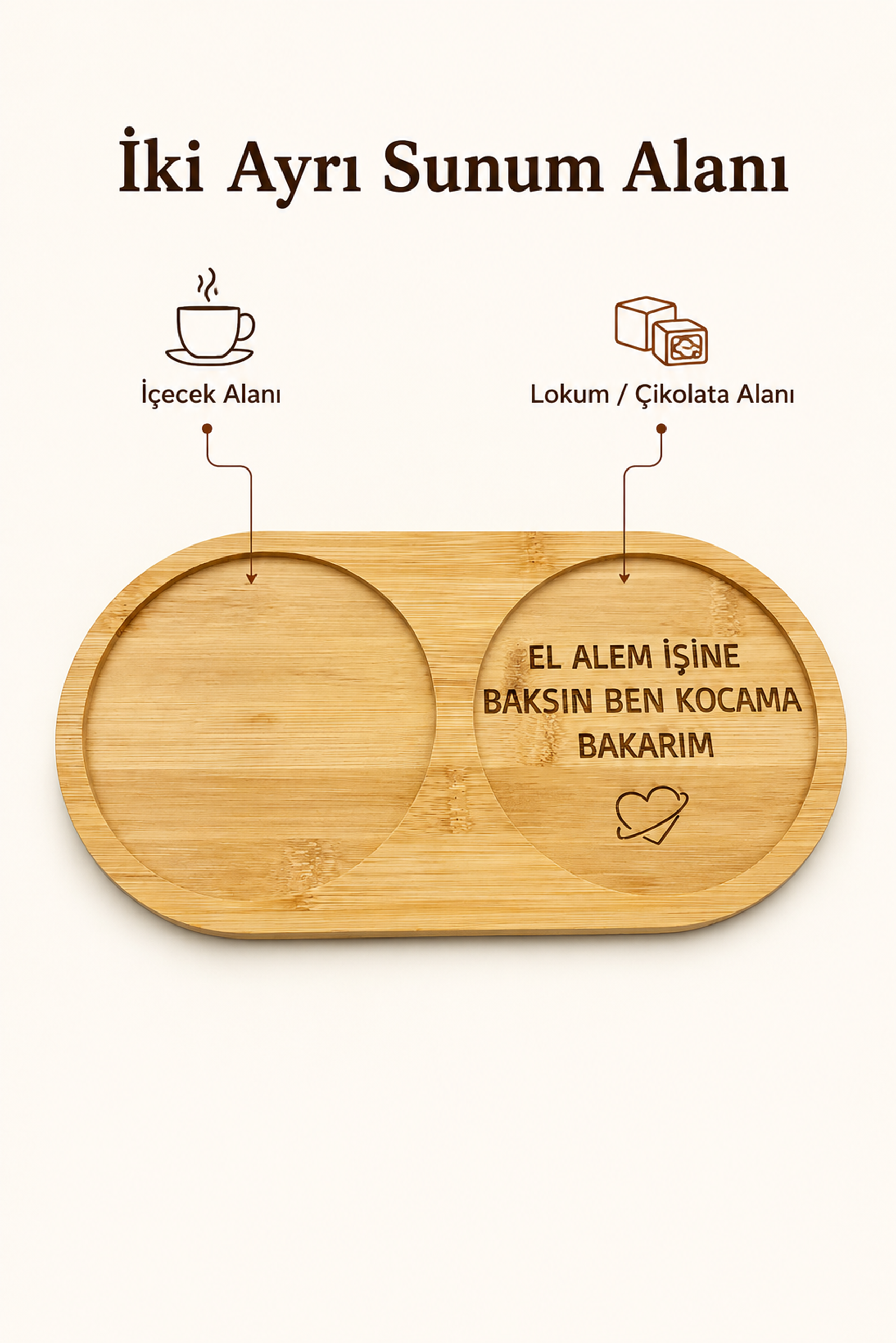 "El Alem İşine Baksın" Yazılı Bambu Kahve Sunumluğu