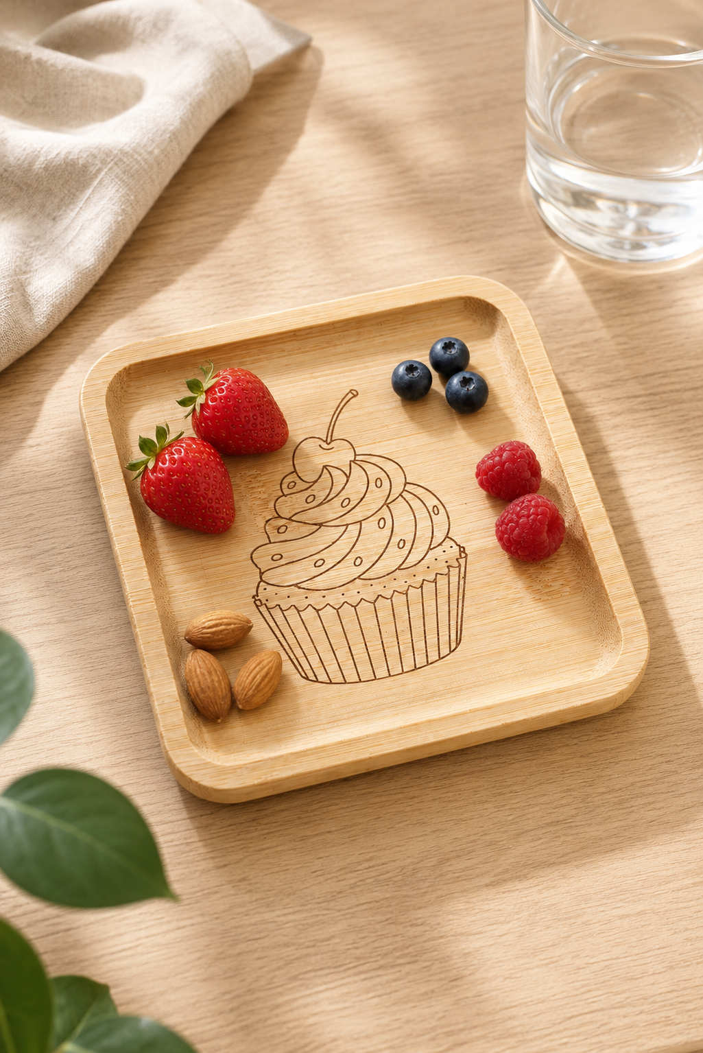 Classic Cupcake Bambu Meyve Tabağı
