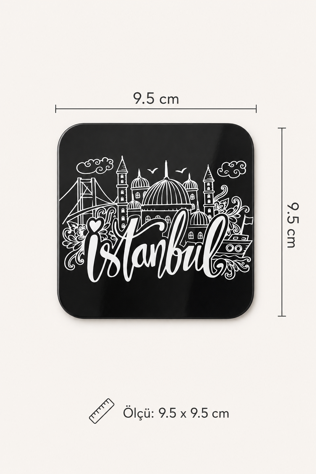 İstanbul Silüetli Bardak Altlığı