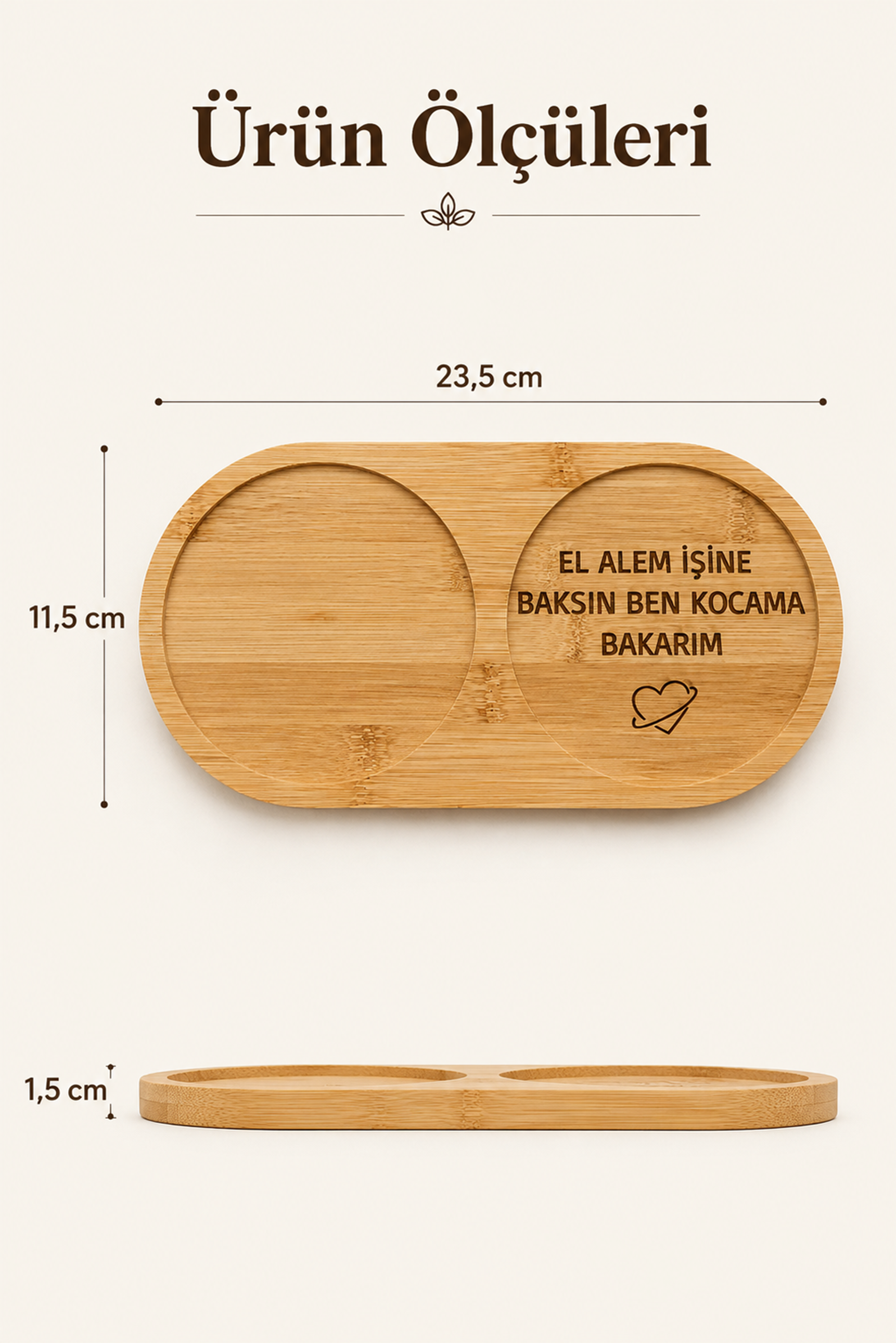 "El Alem İşine Baksın" Yazılı Bambu Kahve Sunumluğu