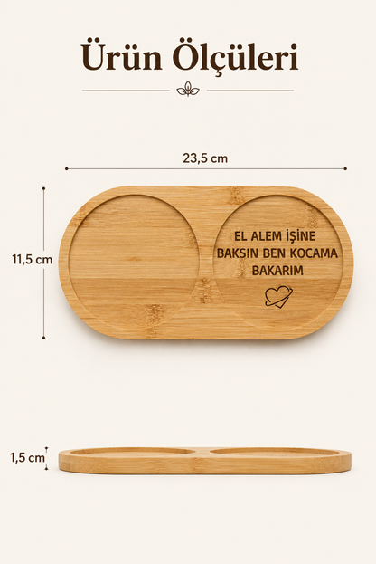 "El Alem İşine Baksın" Yazılı Bambu Kahve Sunumluğu
