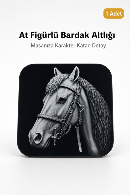 At Figürlü Bardak Altlığı - 1 Adet
